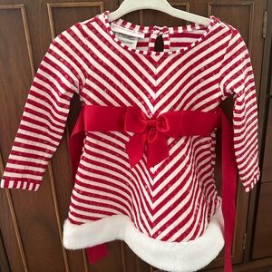 Bonnie Baby Red and White Striped Sequin Holiday Dress